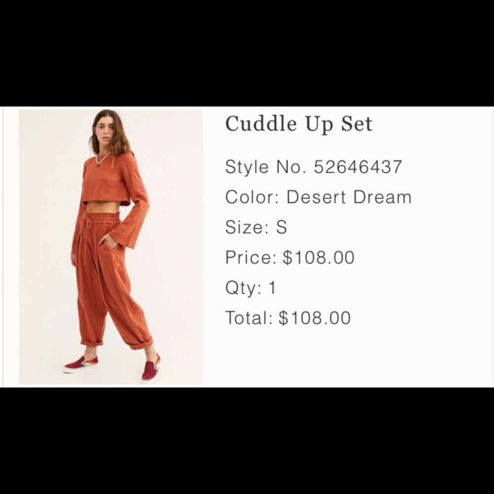Free People Cuddle Up Set Size Small